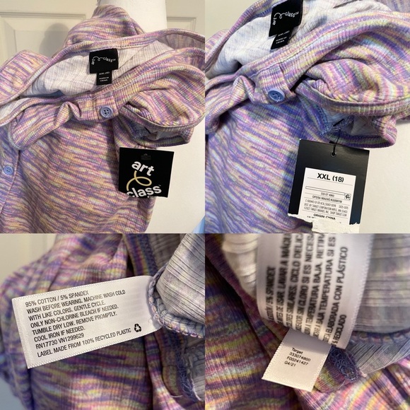 Target Art Class Yellow and Purple Sleeveless Knee-Length Dress Women’s XXL (18) - Picture 3 of 6